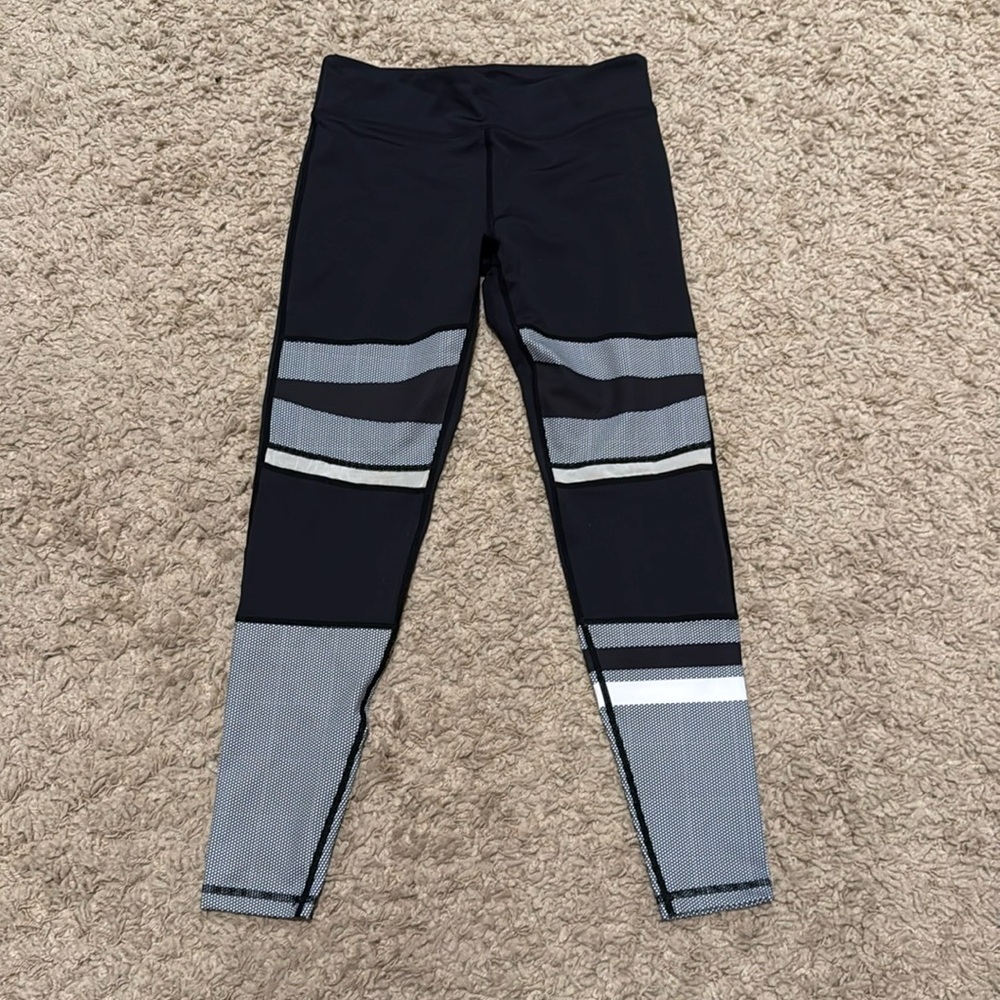 Lilybod Women’s Leggings Black, White Graphic Print size Medium